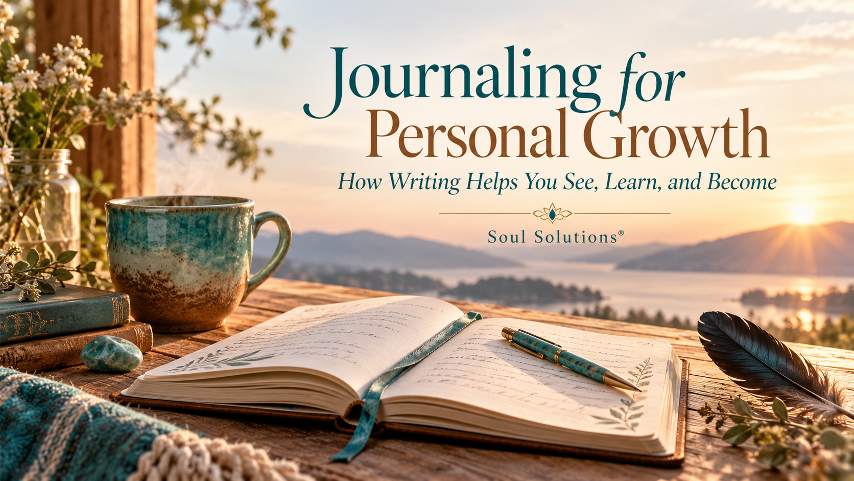 Open journal in warm morning light representing journaling for personal growth, reflection, and self-trust.
